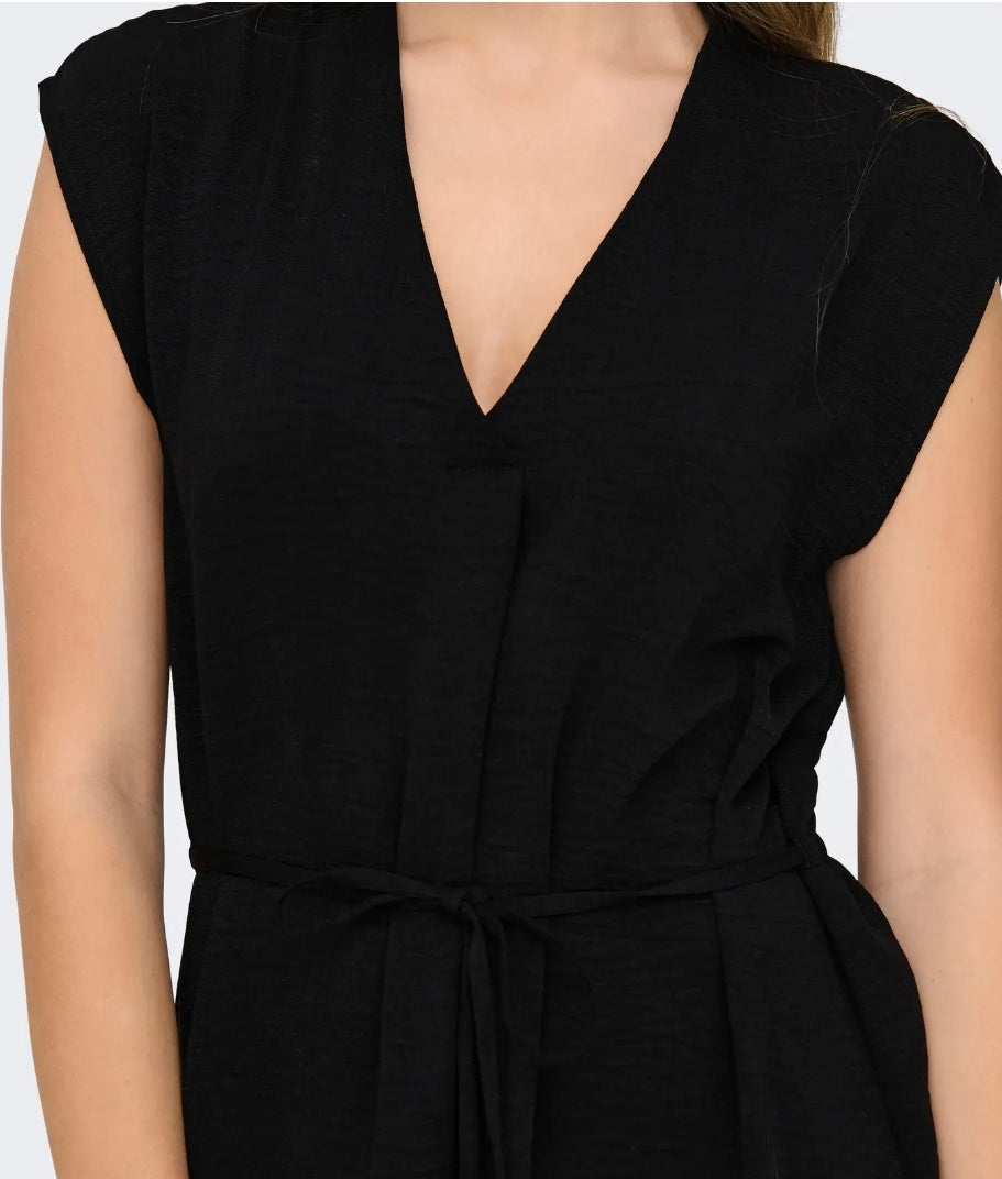 JDYDIVYA LIFE S/L MIDI DRESS WVN DIA BLACK