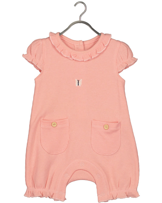 Coral girls flower romper