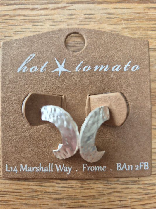 Dappled Demi Hoop Earring - Matte Silver