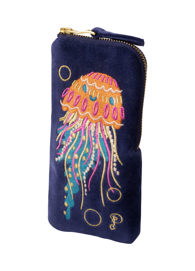 VELVET SUNGLASSES POUCH - JOLLY JELLY - NAVY