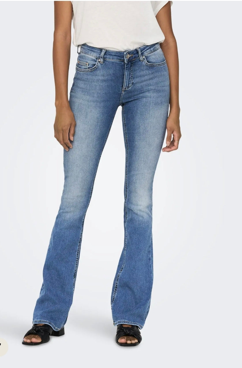 Light blue denim flare