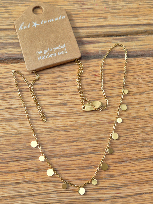 Circles necklace Stainless steel with 18k plated