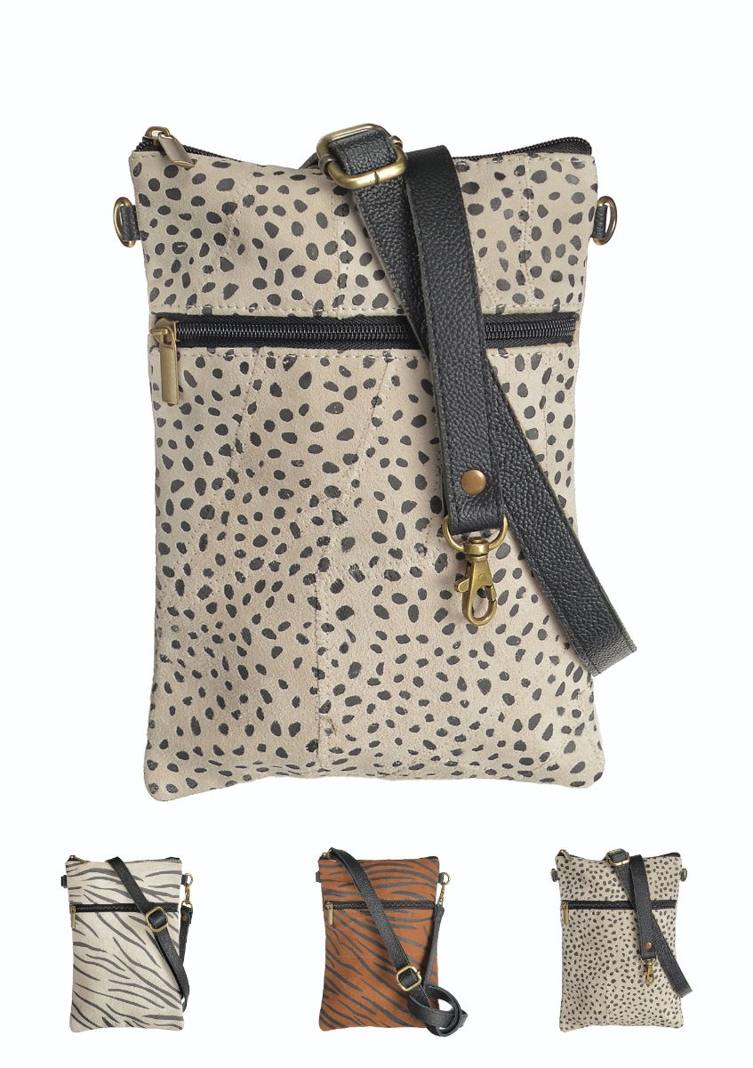 Safari Crossbody - Patchwork Goat Skin - Snow Leopard bag