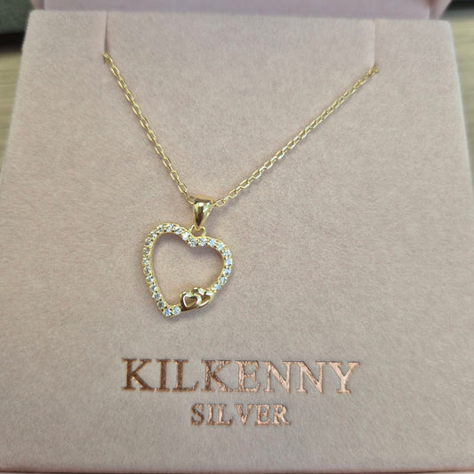 Dimonte Heart  Necklace with tiny hearts – Yellow Gold L3279