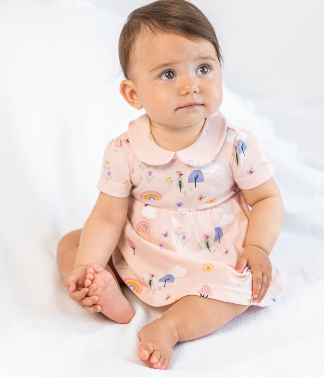 Peach print dress