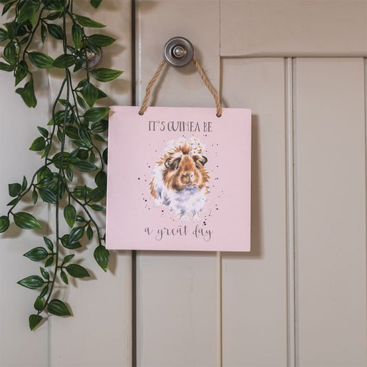 GUINEA BE A GREAT DAY' GUINEA PIG WOODEN PLAQUE