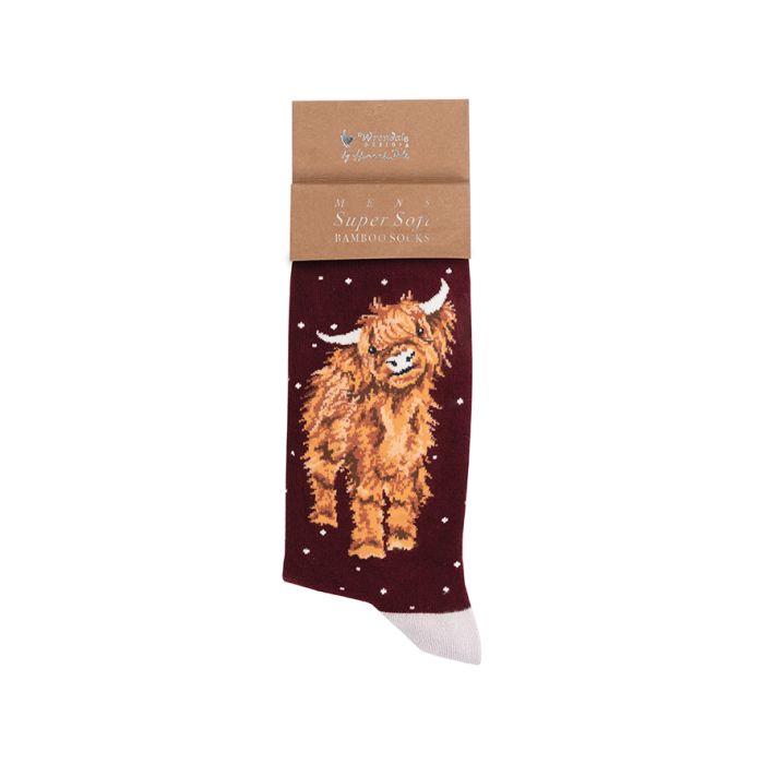 A HIGHLAND CHRISTMAS' HIGHLAND COW MEN'S CHRISTMAS SOCKS