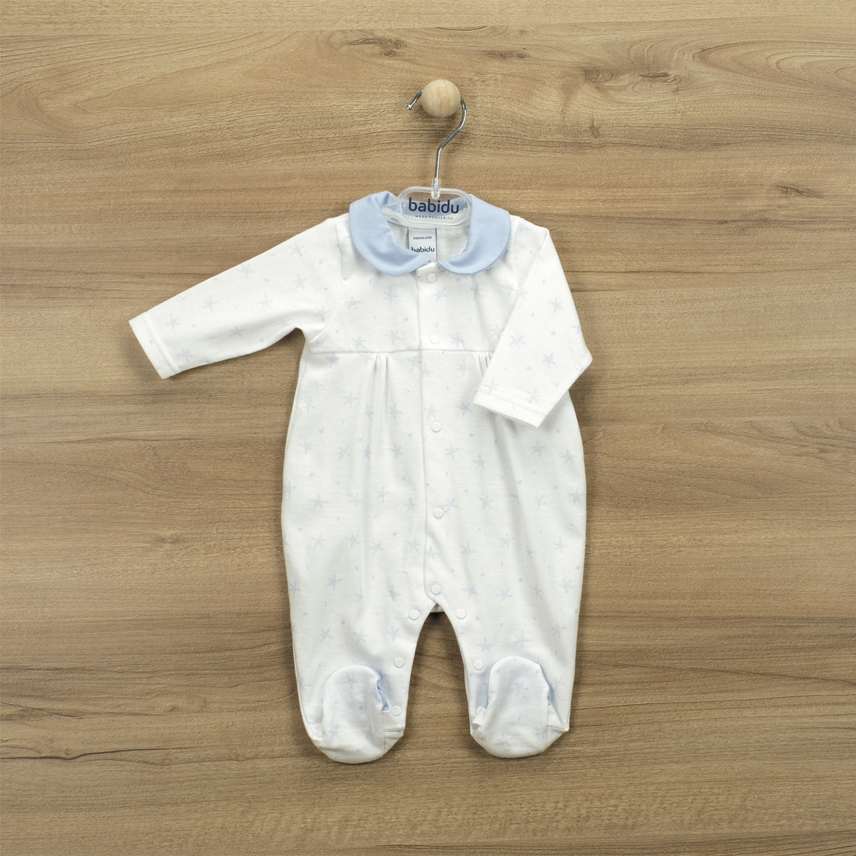 White & Blue Starfish Babygrow