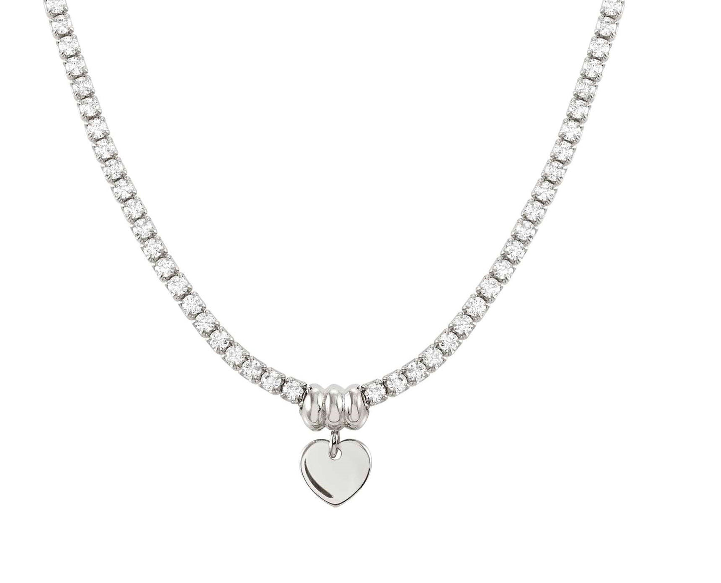 CHIC&CHARM necklace,925 silver & CZ,Silver Heart
