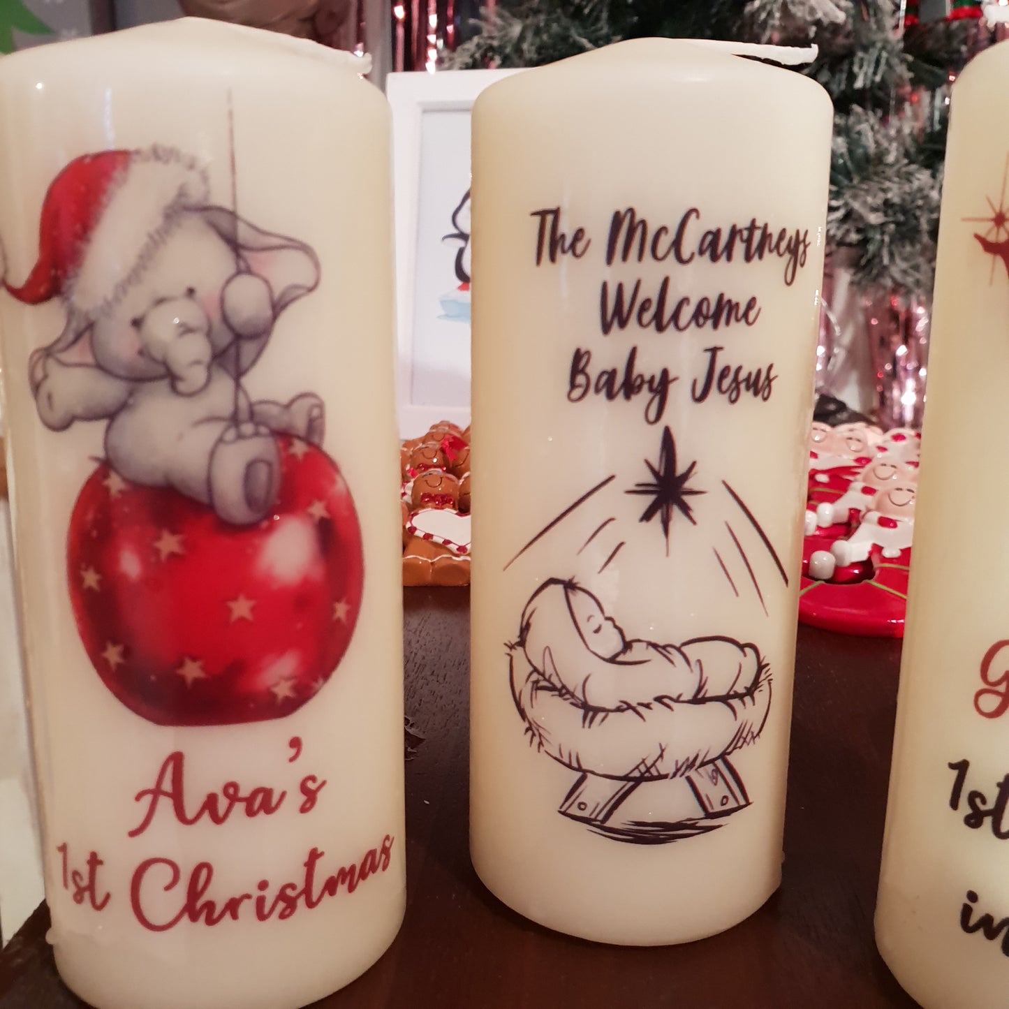 Personalised Christmas candle