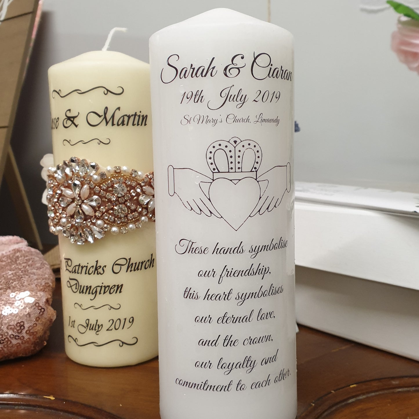 Hands of love and friendship Wedding Candle