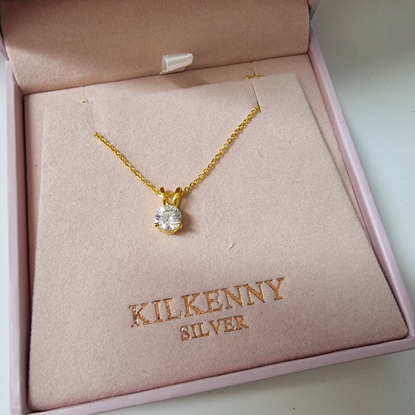 GOLD SINGLE STONE NECKLACE L3161