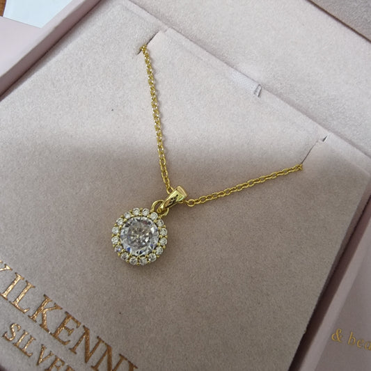 GOLD GLISTENING ROUND NECKLACE
