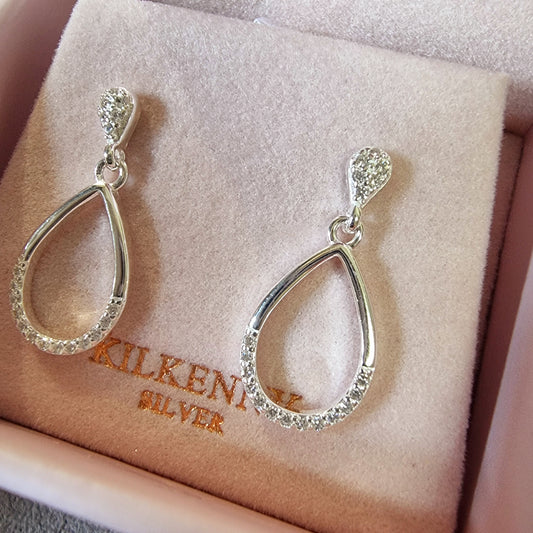 SILVER  PEAR DROP EARRINGS