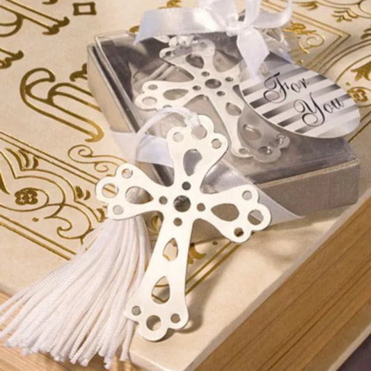 Silver cross bookmark gift