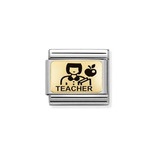 Classic Gold & Black Teacher Charm