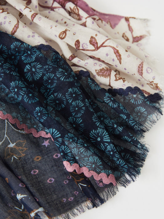 MARGOT PRINTED MODAL SCARF
BLUE MULTI