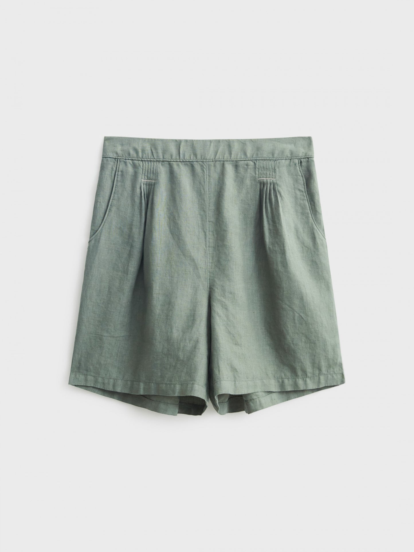 HAYLEY LINEN SHORTS MID GREEN