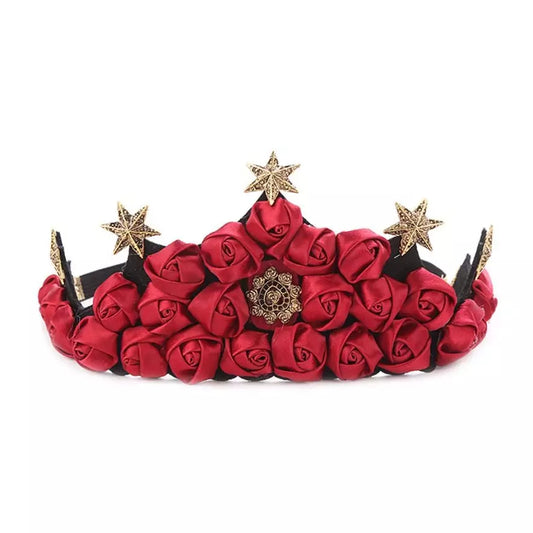 Red rose's magestic hair crown
