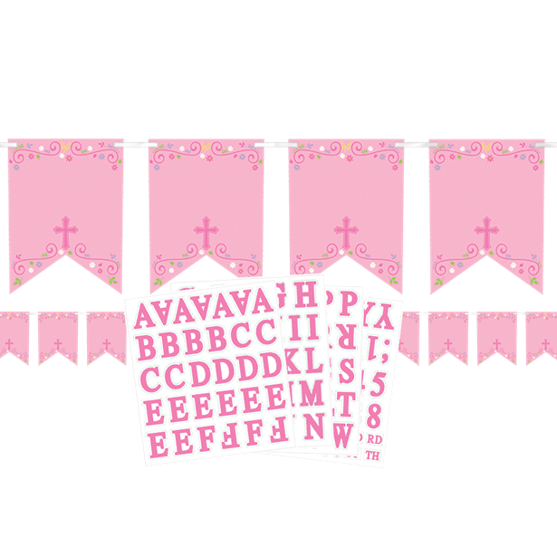 Pink Cross Personalised Bunting - 2.4m