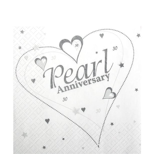 Pearl Anniversary Napkins - 3ply Paper