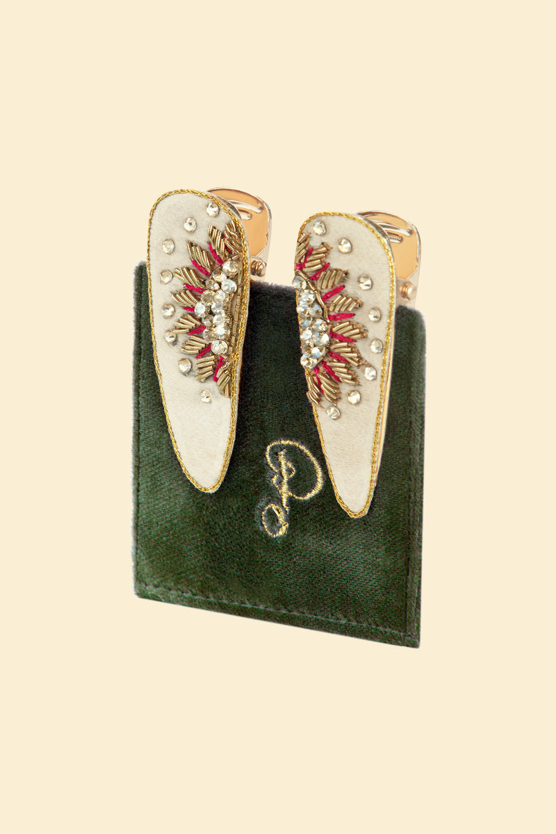 Jewelled Hair Clips (Set of 2) - Jewelled Sunrise