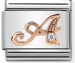 Classic 9ct Rose Gold Letter A