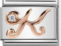 Classic 9ct Rose Gold Letter K