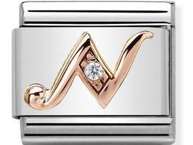 Classic 9ct Rose Gold Letter N