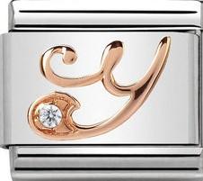Classic 9ct Rose Gold Letter Y