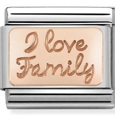 Classic 9ct Rose Gold  I Love Family