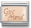 Classic 9ct Rose Gold Engraved Plate Girl Friend