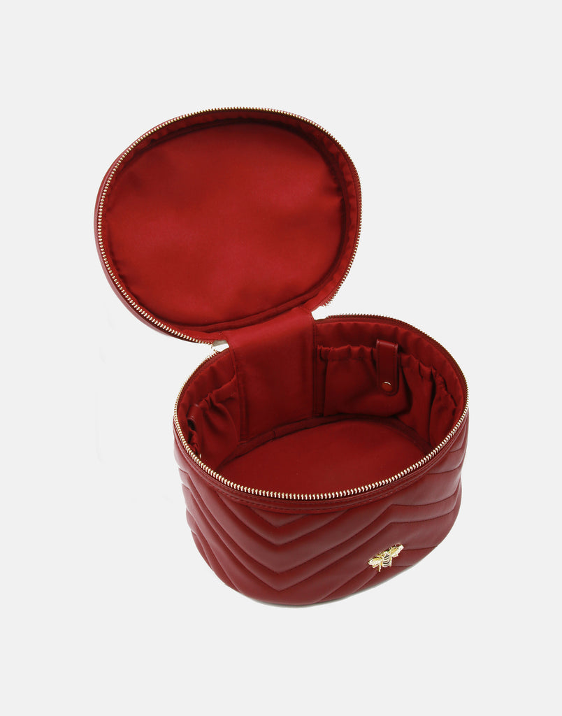 Pomegranate quilted vanity beauty case