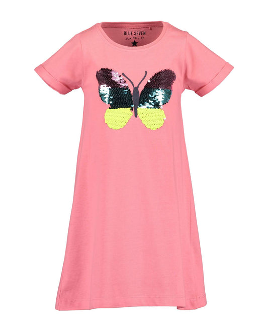Butterfly sequin jersey dress - pink