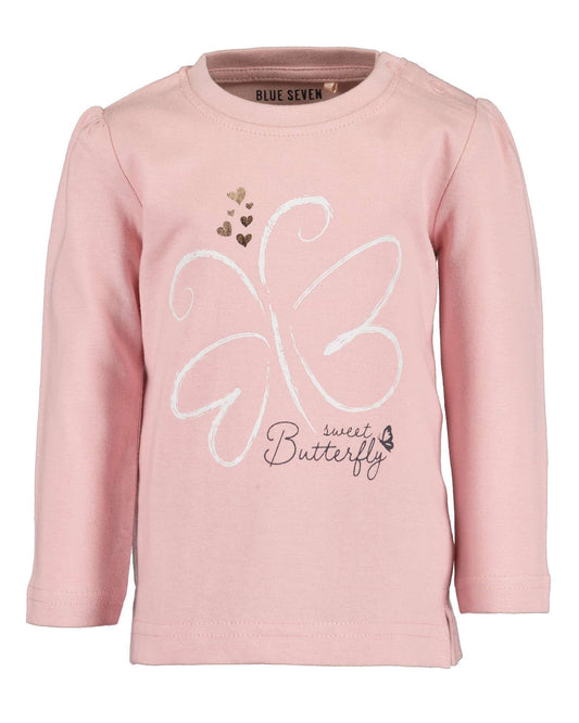 Light pink butterfly long sleeve top