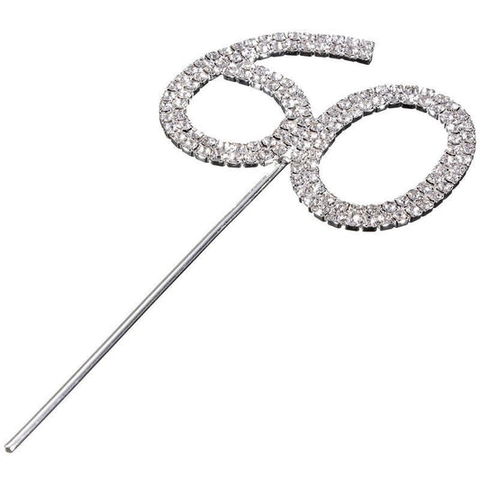 Silver  Rhinestone Cake Topper