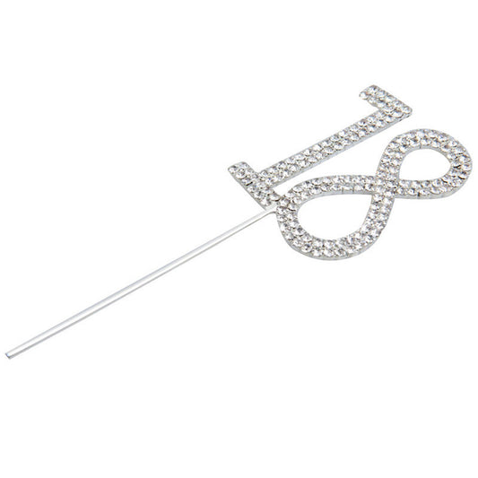 Silver  Rhinestone Cake Topper