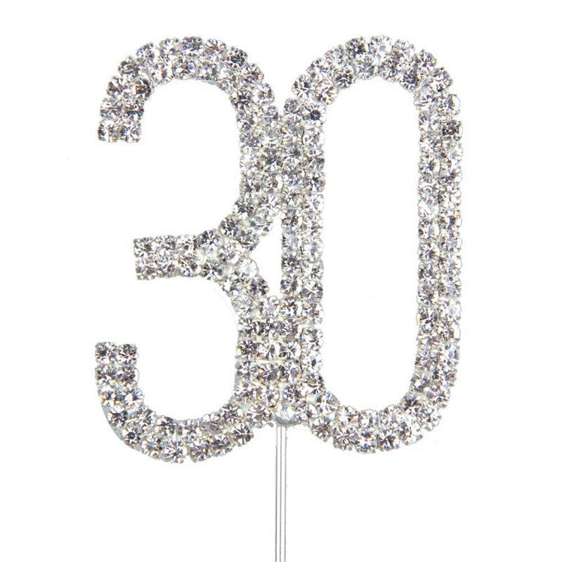 Silver  Rhinestone Cake Topper
