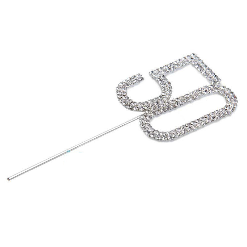 Silver  Rhinestone Cake Topper