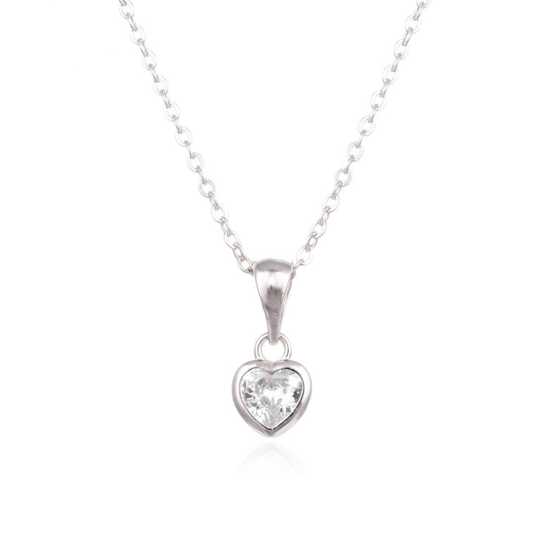 SILVER LOVE HEART NECKLACE L3150