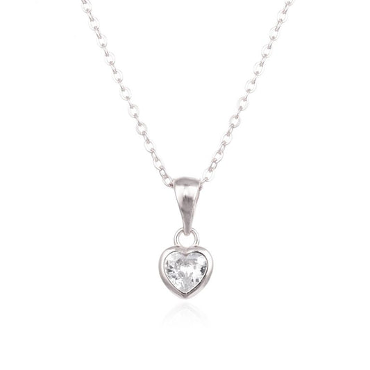 SILVER LOVE HEART NECKLACE L3150