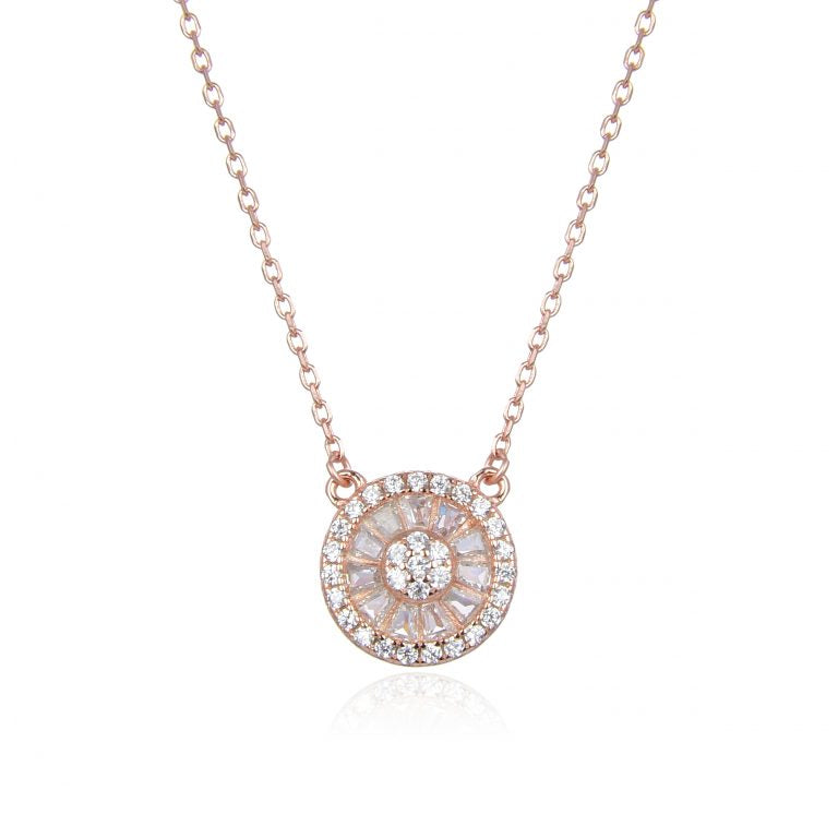 ROSE GOLD DIAMANTE ROSETTE NECKLACE
