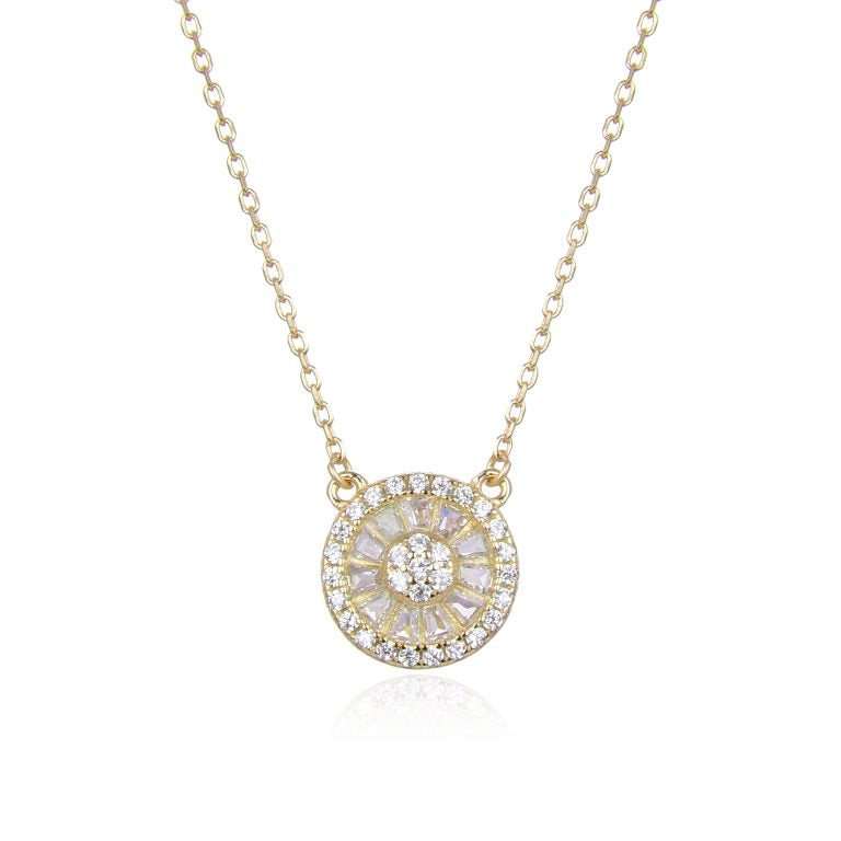 GOLD DIAMANTE ROSETTE NECKLACE
