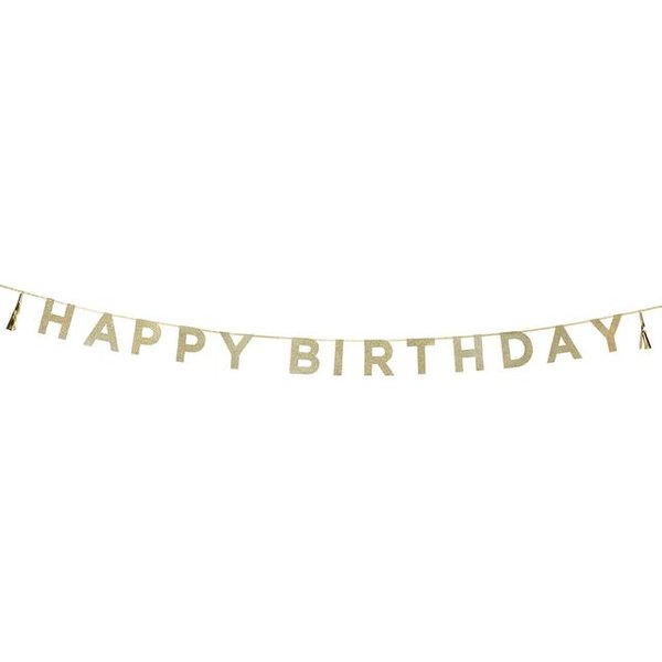Gold Glitter Happy Birthday Bunting