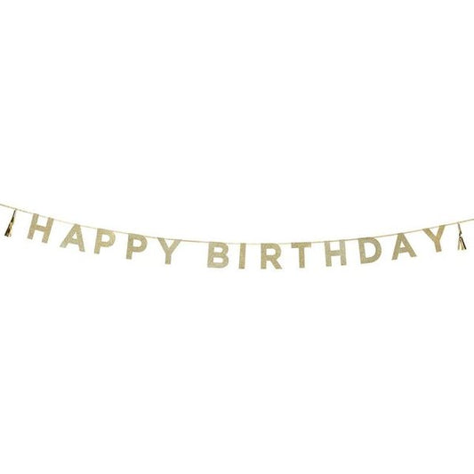 Gold Glitter Happy Birthday Bunting