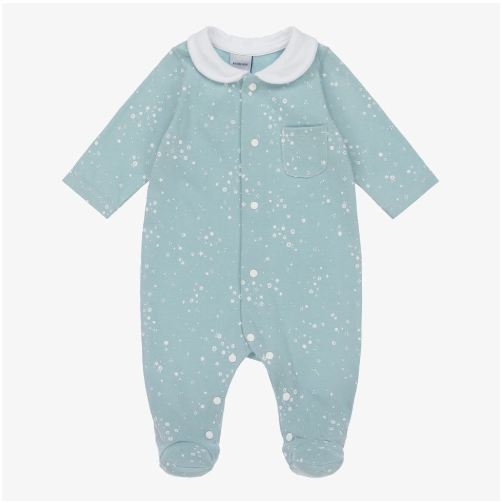 Green Stars Cotton Babygrow