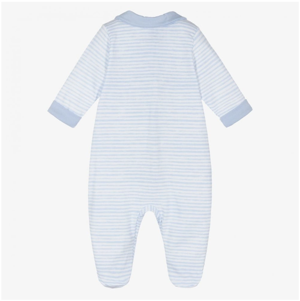 Blue Striped Cotton Babygrow
