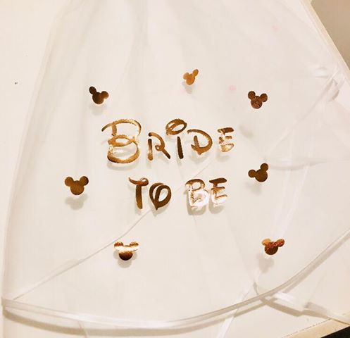 Disney Inspired Bride to be Crown & Veil - Rose Gold