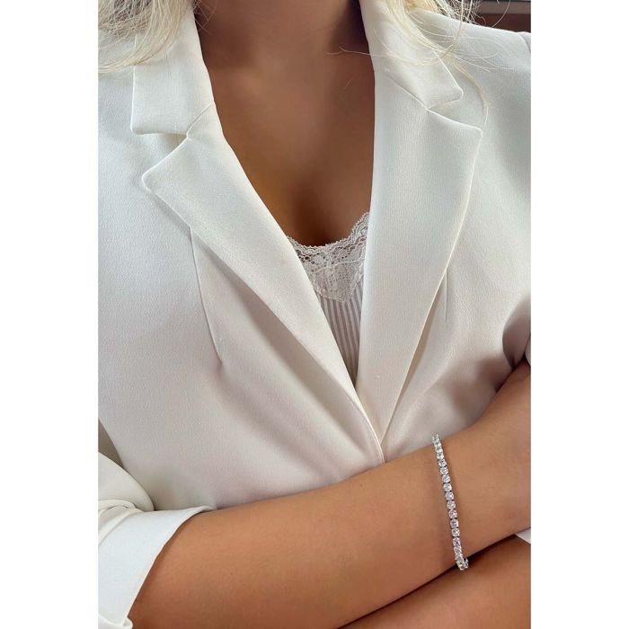 SILVER RHINESTONE TENNIS BRACELET FP65