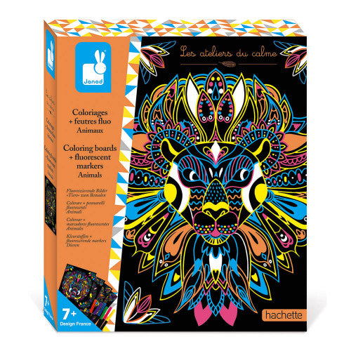 CREATIVE KIT - COLOUR-IN FLUORESCENT ANIMALS